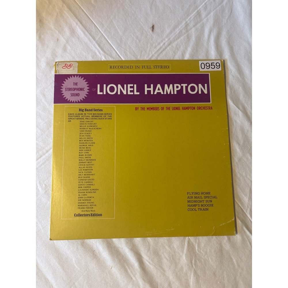 Bright Orange Lionel Hampton Vinyl LP Record 12" Gold Good Big Band Jazz Stereo